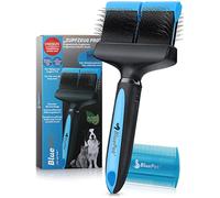 BluePet Spazzola professionale per cani e gatti a pelo lungo - Rimuove delicatamente sottopelo, grovigli e nodi - Spazzola a strappo per la cura del pelo - Per uso quotidiano.