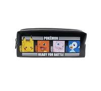 Blueprint Collections Astuccio Pokemon in poliuretano nero con Pikachu, Charmander e amici, elementi essenziali per il ritorno a scuola, articoli di cancelleria, regali e accessori ufficiali Pokémon