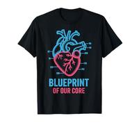 Blueprint of Our Core - Design anatomico a Forma di Cuore Maglietta