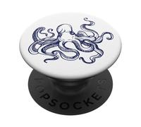 Blueprint Polpo Semplice Biologia Marina Oceano Mare Nautico PopSockets PopGrip Adesivo