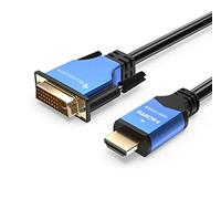 BlueRigger Cavo ad alta velocità HDMI a DVI (4.5M/15Ft) Maschio a Maschio Cavo Adattatore bidirezionale con contatti placcati in oro - (nero, blu)