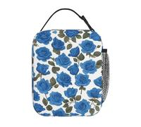 BlueRosesBloom - Borsa termica per il pranzo per uomini e donne, design con stampa completa, riutilizzabile, a prova di perdite, grande capacità, per lavoro, scuola, ufficio, viaggi, picnic, con