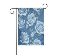 BlueRosesStone Bandiera da giardino personalizzabile - Design unico personalizzato per decorazioni esterne, perfetta decorazione natalizia e invernale, materiale in poliestere resistente, si adatta a