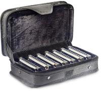 b2music - Armonica a Bocca blues con valigetta - 7 pezzi (La, SiB, Do, Re, Mi, Fa, Sol -diesis)