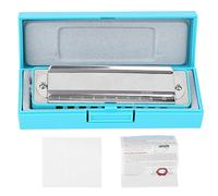 Blues Harmonica 10 Fori Chiave Mib Professionale Principiante Pettine in Resina ABS Resistente alla Corrosione Impermeabile Pronuncia Sensibile Trasparente Qualità Sonora Acciaio Inox