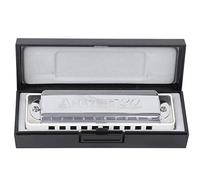 Blues Harmonica 10 fori, organo a bocca Db Key Resina ABS Acciaio inossidabile Colore brillante e trasparente Strumento a fiato professionale per principianti(bianca)