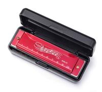 Blues Harp C Maggiore per scuola e viaggi (rosso) | Ideale per i principianti, promuove la musicalità, facile entrata, giocattolo educativo, costruzione robusta