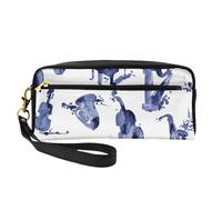 Blues Sassofono Pianoforte Violoncello Basso, Borsa per il trucco Borsa per cosmetici Borsa da viaggio portatile da toilette Astuccio in pelle per donne e ragazze