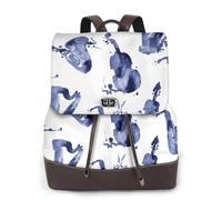 Blues Sassofono Pianoforte Violoncello Basso,Zaino da donna, impermeabile, leggero, in pelle PU, alla moda, da viaggio