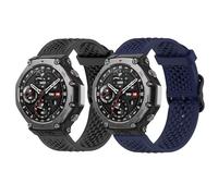 Bluesahweu cinturino compatibile con Amazfit T-Rex 3,sgancio rapido 20mm,22mm.L'ultimo design di cinturino in silicone con fibbia metallica è per T-Rex 3 48mm,Balance,Bip 5,GTR Mini (Nero+Blu, 22mm)