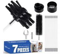 Bluesea Kit di pulizia per sfiato dell'asciugatrice, 7 pezzi, 9 m, in nylon rinforzato, spazzola per sfiato dell'asciugatrice, spazzola per aspirapolvere con spazzola flessibile per trappola per