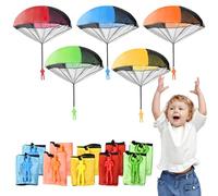 BLUESEABUY 10 Pezzi Giocattolo Paracadute Paracadute per Bambini Set Giocattoli per Paracadute da Volo Giochi All'aperto per Bambini Adatto per Feste per Bambini Giocattoli Regalo di Compleanno
