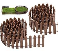 BLUESEABUY 2 Pcs Mini Recinzione per Giardino 90 * 5CM Staccionata Legno in Miniatura per Ornamenti da Giardino Fatato Albero Natale Casa delle Bambole DIY Decorazione (Marrone)