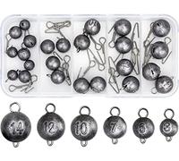 BLUESEABUY 24 Pezzi Fishing Cheburashka 3g/5g/7g/10g/12g/14g Pesi di Pesca Drop Weights Rig Attrezzatura da Pesca Pesi Plain Sinker Set di Piombi Intercambiabili con Scatola per Gancio Offset