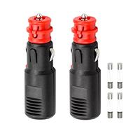 BLUESEABUY 2Pcs Spinotto Presa Accendisigari 12V-24V Maschio Spina Accendisigari Presa Accendisigari Connettore con Fusibile 10A per Auto Motocicletta Sigari, Stagnatura casuale e collegamenti a vite