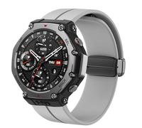 Blueshaweu Cinturino compatibile con Amazfit T-Rex 3,sgancio rapido 22mm,20mm,cinturino di ricambio sportivo fibbia magnetica morbida silicone per T-Rex 3 48mm,Balance,Bip 5,GTR Mini (22mm, grigio)