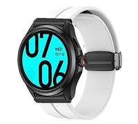 Blueshaweu Cinturino compatibile con smartwatch Ticwatch Pro 5, in morbido silicone, doppio magnetico, regolabile, compatibile con smartwatch Ticwatch Pro 5 (bianco)