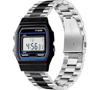 Blueshaweu Cinturino da 18 mm, 20 mm, 22 mm, compatibile con Casio Watch, Classic di alta qualità, in acciaio inox, compatibile con Casio MDV106-1AV / MDV107/F-91W, 18 mm, Silicone, Nessuna pietra