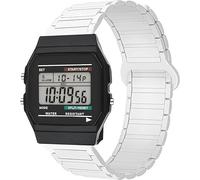 Blueshaweu Cinturino da 18 mm, 20 mm, 22 mm, compatibile con Casio Watch, in morbido silicone, completamente magnetico, regolabile, compatibile con Casio F105W, F-91W, A168WA, MDV106-1AV / MDV107