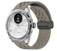 Blueshaweu Cinturino da 18 mm, 20 mm, compatibile con smartwatch Withings, traspirante, morbido silicone, doppio magnetico, regolabile, per ScanWatch 2, 38 mm, ScanWatch 2, 42 mm, 18 mm, Silicone