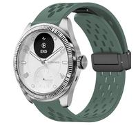 Blueshaweu Cinturino da 18 mm, 20 mm, compatibile con smartwatch Withings, traspirante, morbido silicone, doppio magnetico, regolabile, per ScanWatch 2, 38 mm, ScanWatch 2, 42 mm, 20mm, silicone