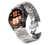 Blueshaweu Cinturino di ricambio per smart watch TicWatch da 20 mm, 22 mm, 24 mm, in acciaio inox, con chiusura pieghevole, compatibile con smartwatch Ticwatch Atlas, Pro 5, Pro 3, E3, ecc., 24mm