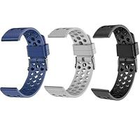 Blueshaweu cinturino è compatibile con Amazfit Active MAX 1,5" smartwatch, cinturino in silicone di ricambio 22mm con cinturino sportivo fibbia metallica per Active MAX 1,5" (Nero+Grigio+Blu)