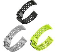 Blueshaweu cinturino è compatibile con Amazfit Active MAX 1,5" smartwatch, cinturino in silicone di ricambio 22mm con cinturino sportivo fibbia metallica per Active MAX 1,5" (Nero+Grigio+Verde)