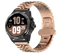 Blueshaweu Cinturino in metallo da 20 mm e 22 mm, compatibile con Ticwatch Smartwatch, cinturino regolabile in acciaio inox, compatibile con Ticwatch Atlas, Pro 5 Enduro, pro 3, E3, GTH (oro rosa, 24