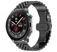 Blueshaweu Cinturino in metallo da 22 mm, compatibile con OnePlus Watch 3, cinturino regolabile in acciaio inox, compatibile con OnePlus Watch 3, 2 46 mm / 2R / 1 smartwatch (nero)