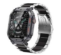 Blueshaweu Cinturino per GaWear 1.96" Smart Watch K57, Cinturino in Acciaio Inossidabile Compatibile con GaWear/EIGIIS/LIGE K57 Smartwatch (argentato-nero)