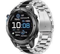 Blueshaweu Cinturino per Mibro LIGE Smartwatch DM2 1,43" Smartwatch, Cinturino in Acciaio Inossidabile Compatibile con LIGE DM2 1,43" (Argento Nero)