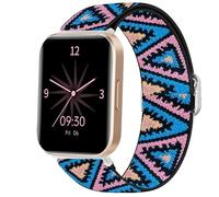 Blueshaweu Cinturino per smartwatch RUIMEN D1, regolabile in tessuto, morbido ed elastico, cinturino di ricambio per smartwatch RUIMEN D1/H1, Rosa azzurro