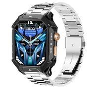 Blueshaweu Compatibile con cinturini OUKITEL per Smart Watch, cinturino in acciaio inossidabile solido da 22 mm, compatibile con smartwatch OUKITEL BT10, BT20, BT80, BT101 (argento, dimensioni 22 mm)