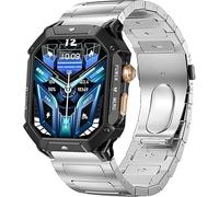 Blueshaweu Compatibile con cinturini OUKITEL per Smart Watch, cinturino in acciaio inossidabile solido da 22 mm, compatibile con smartwatch OUKITEL BT10, BT20, BT80, BT101 (argento-1, dimensioni 22 mm