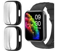 Blueshaweu Compatibile per RUIMEN D1 Case, Shock-proof Cover Hard PC Case con protezione dello schermo in vetro Per RUIMEN D1 smartwatch (Nero+Nero)