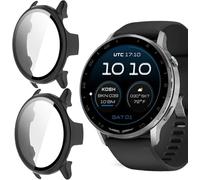 Blueshaweu Cover Compatibile per Garmin D2 Air X15 Smartwatch, Vetro Temperato Case Duro PC Protettivo Antiurto Custodia Compatibile con Garmin Smartwatch D2 Air X15 (Nero+Nero)