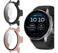Blueshaweu Cover Compatibile per Garmin D2 Air X15 Smartwatch, Vetro Temperato Case Duro PC Protettivo Antiurto Custodia Compatibile con Garmin Smartwatch D2 Air X15 (Nero+Rosa)