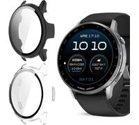 Blueshaweu Cover Compatibile per Garmin D2 Air X15 Smartwatch, Vetro Temperato Case Duro PC Protettivo Antiurto Custodia Compatibile con Garmin Smartwatch D2 Air X15 (Nero+Trasparente)