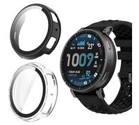 Blueshaweu Cover protettiva compatibile con Amazfit Active Max 1,5" Smartwatch, custodia rigida per PC con protezione dello schermo in vetro temperato, per Active Max 1,5" (Nero+Trasparente)