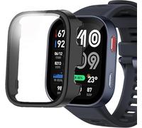 Blueshaweu Cover protettiva compatibile con Amazfit Bip Max 50mm 2,07" Smartwatch, custodia rigida per PC con protezione dello schermo in vetro temperato, per Bip Max (Nero)