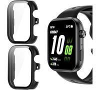 Blueshaweu Cover protettiva compatibile con HONOR Choice Watch 2i Smartwatch, custodia rigida per PC con protezione dello schermo in vetro temperato,Compatibile per Choice Watch 2i (Nero+Nero)