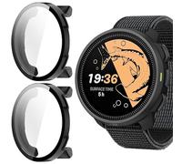 Blueshaweu Cover protettiva compatibile con SUUNTO Nautic S Smartwatch, custodia rigida per PC con protezione dello schermo in vetro temperato,compatibile per SUUNTO Nautic S (Nero+Nero)