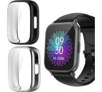 Blueshaweu Custodia compatibile per smartwatch RUIMEN H1 1,85", flessibile TPU protezione completa con pellicola protettiva antigraffio Custodia compatibile con RUIMEN H1 1,85" (Nero+Argento)