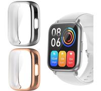 Blueshaweu Custodia compatibile per smartwatch RUIMEN H1 1,85", flessibile TPU protezione completa con pellicola protettiva antigraffio Custodia compatibile con RUIMEN H1 1,85" (Argento+Oro Rosa)