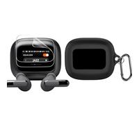 Blueshaweu Custodia in silicone e 2 pellicole protettive in TPU compatibili con JBL Live Beam 3, protezione completa antiurto con moschettone per JBL Live Beam 3 (nero)