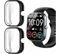 Blueshaweu Custodia per smartwatch T60 1,91", flessibile TPU protezione completa con pellicola protettiva antigraffio Custodia compatibile con uaue/Dyurwa/ CASCHO/Matast T60. (Nero+Nero)
