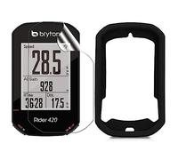Blueshaweu Custodia protettiva con 2 pellicole in TPU compatibili per Bryton Rider 420/320, cover in silicone morbido per Bryton 420 Rider/Bryton 320 Rider