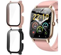 Blueshaweu Custodia protettiva in policarbonato, durezza 9H, design speciale per smartwatch Nerunsa P66D/Aptkdoe P66D/Dotn P66D/Ddidbi P66D, 5 pezzi con pellicola protettiva in vetro da 1,85"