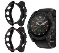 Blueshaweu Custodia Protettiva in Silicone per Tactix 8(51/47mm) Design Antiurto e Antigraffio,Scocca Paraurti Robusta Compatibile con Garmin Tactix 8 51mm, 47mm. (Nero+Nero Rosso, Per Tactix 8 51mm)